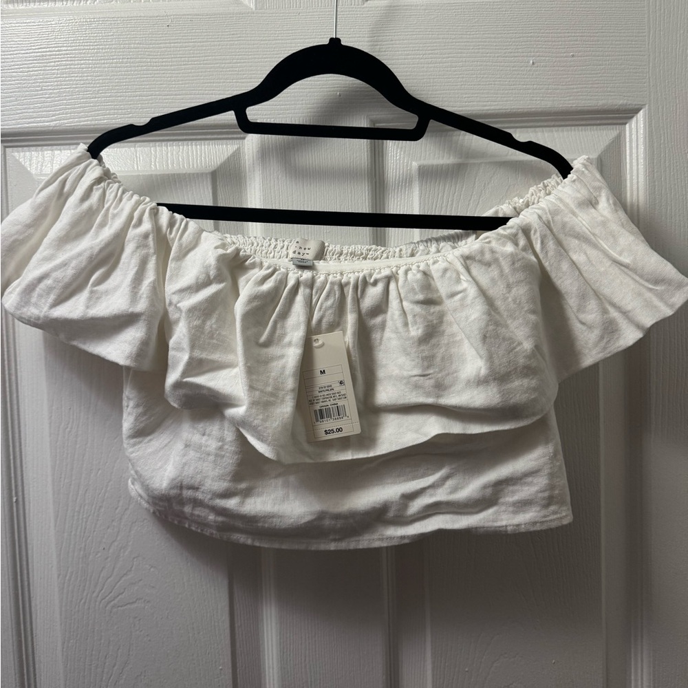 White Off-Shoulder Women's Top